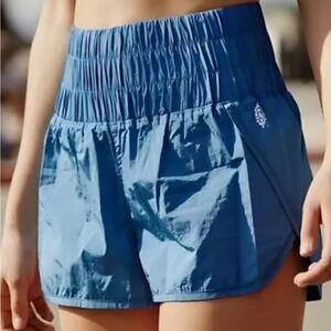 Blue Free People movement shorts - high waisted